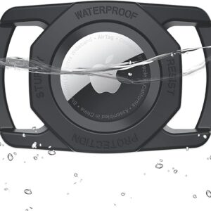 SANKALA Airtag Holder for Dog Collar, [1 Pack] Waterproof Dog Collar Airtag Holder, Soft Silicone Full-Body Protective Anti-Lost Air Tag Case, Ultra-Durable, Easy Installation, Lightweight, Black - Image 1