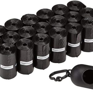 Amazon Basics Dog Poop Bags with Dispenser, 300 Count, Enhanced for Guaranteed Leakproof, Unscented, Includes Leash Clip - Image 1