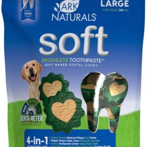 Ark Naturals Soft Brushless Toothpaste for Large Breeds, 18 oz Bag, Soft-Baked Dog Dental Chew with Toothpaste Center, Freshen Breath, Reduce Plaque & Tartar - Image 1