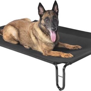 pettycare Elevated Outdoor Dog Bed - Raised Bed for Large Dogs, Waterproof Cot Easy to Assemble, Cooling Elevated Cot with Breathable Teslin Mesh, Durable, Non Slip, Up to 65 lbs,Black - Image 1