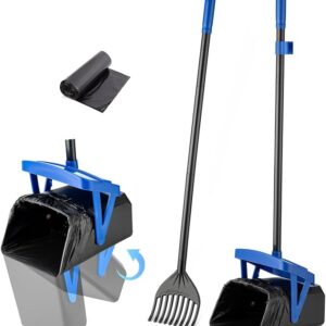 TIMINGILA Pooper Scooper Swivel Bin & Rake for Large Medium Small Dogs Non-Breakable Dog Poop Scooper with 20 Waste Bags Easy to Clean Pet Waste Use for Yard, Grass, Dirt or Gravel - Pet Supplies - Image 1