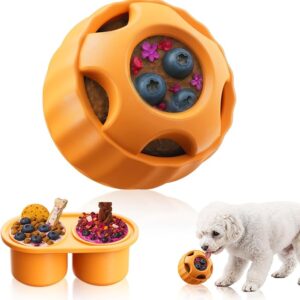 Frozen Dog Treats Toy to Keep Them Busy, Cognitive Dog Enrichment Toys,Interactive Toys Long Lasting, Easy to Clean (Orange) - Image 1
