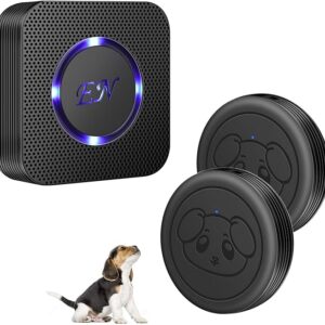 EverNary Dog Door Bell, Wireless Doggie Doorbells for Potty Training, Door Bell for Dogs to Go Outside, Dog Bells to with 1 Receiver and 2 Waterproof Transmitters (Black) - Image 1