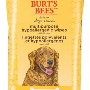 Burt's Bees for Pets Multipurpose Hypoallergenic Dog Wipes - Moisturizing and Deodorizing Grooming Pet Wipes for Dogs, Cruelty Free Pet Cleaning and Bathing Supplies, Puppy Essentials, 50 Count - Image 1