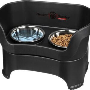 Neater Pet Brands Neater Feeder Deluxe Mess Proof Dog Bowls Elevated for Large Dogs Over 40 lbs, Made in USA, No Spill Raised Dog Food Bowl Stand Feeding Station, Food and Water Bowl Set, Black - Image 1