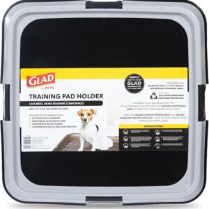 Glad for Pets Puppy Potty Training Pad Holder for Disposable Pads - Puppy Potty Tray, Dog Potty Training Tools for Indoor Pee Pad Station, Potty for Dogs - Fits 23" x 23" or 17.5" x 23.5" Pads - Image 1