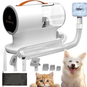 Dog Grooming Vacuum Kit with Pet Clippers, 12000Pa Dogs Vacuum for Shedding Grooming, 5 Grooming Tools Home Cleaning in 1, 2L Dust Cup Low Noise Pet Grooming Vacuum for Dogs, PG100 - Image 1