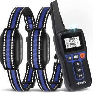 Dog Bark Collar with Remote, 2-in-1 Automatic Anti Bark Collar with Beep Vibration Static and Auto Bark Mode, IPX7 Waterproof & 3300Ft Dog Training Collar for 7-120lbs Small Medium Large Dogs (2 Pack) - Image 1