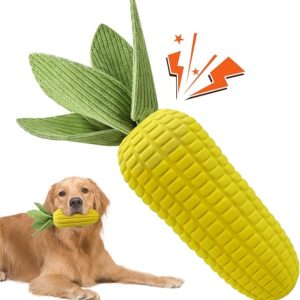 Dog Toys for Aggressive Chewers, Indestructible Tough Squeaky Corn Chew Toy for Large Medium Small Breed, Interactive Dog Toys to Keep Them Busy - Image 1