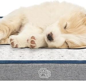 EMPSIGN Reversible Cool and Warm Dog Bed for Crate Pad, Pet Beds with Washable and Removable Cover, Dogs Crate Bed Sleeping Mats, Bed for Dog Crate for Large Medium Small Dogs, Grey - Image 1