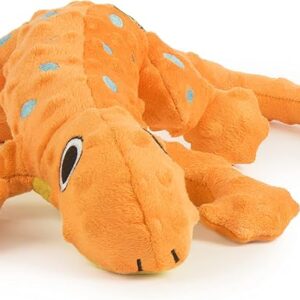 goDog Amphibianz Gecko Squeaky Plush Dog Toy, Chew Guard Technology - Orange, Large - Image 1