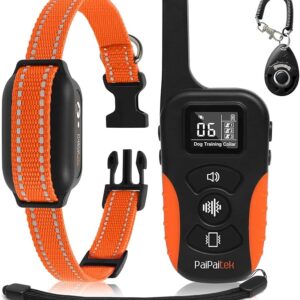PaiPaitek Dog Vibration Collar with Controller No Shock, 3300ft Waterproof Training Dog Collar Beep and Vibrate Only, Security Lock & Rechargeable Vibrating Collar for Dogs 5-120 lbs - No Prongs - Image 1