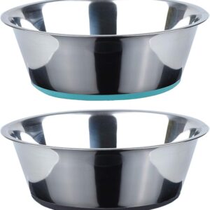PEGGY11 Deep Stainless Steel Anti-Slip Dog Bowls - 2-Pack, 3 Cups - Image 1