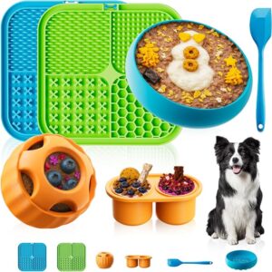 KILIN Dog Enrichment Toys 6 Pack - Dog Toys to Keep Them Busy, Lick Mat, Ball & Bowl with Peanut Butter, Frozen Treat Puzzle Dispenser for Anxiety Relief, Reduce Boredom, Perfect for Bathing Grooming - Image 1