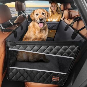 MIXJOY Dog Car Seat for Large Medium Dogs, Back Seat Extender for Pets, Waterproof Pet Carseat for Medium Sized Dog, Hammock for Pet, with Storage Pocket for Cars/SUV/Truck(L-28 * 22 * 20.5in) - Image 1