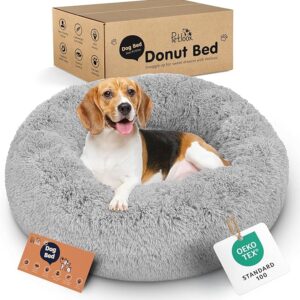 Donut Dog Bed - Premium Comfort for Anxiety Relief - Fluffy & Calming Design with Ultra-Plush Support | Cozy Round Dog Bed with Super Soft Circle Style - Image 1