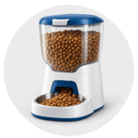 White-and-Blue Automatic Dog Feeder-1 White-and-Blue Automatic Dog Feeder-1